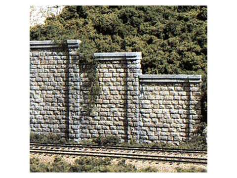 N Retaining Walls pkg(6; Unpainted Hydrocal(R) Castings) -- Cut Stone