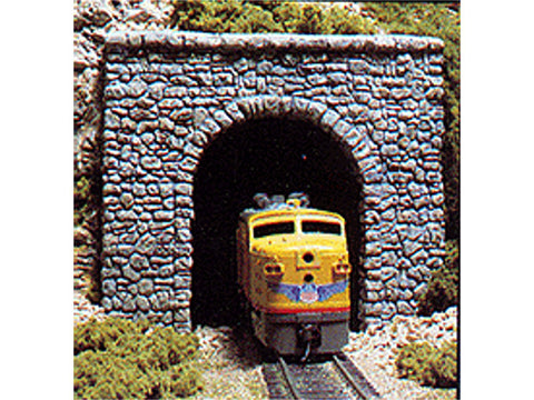 HO Tunnel Portal (Hydrocal Plaster Casting) -- Random Stone - Single Track