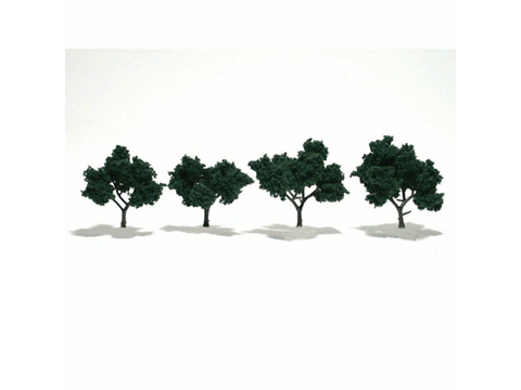 A Ready Made "Realistic Trees" - Deciduous - 2 to 3" pkg(4) -- Dark Green