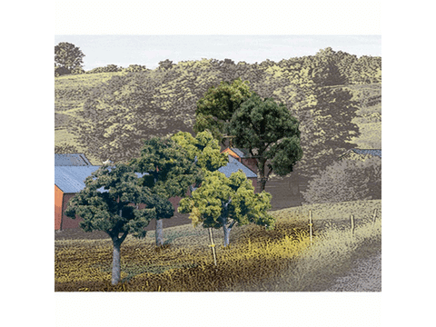 A Mixed Green Deciduous Tree Pack - Ready Made Trees(TM) -- 2-3" 5-7.5cm pkg(23)