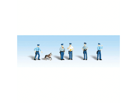 HO Scenic Accents(R) Figures -- Policemen (5 Officers; 1 Police Dog)