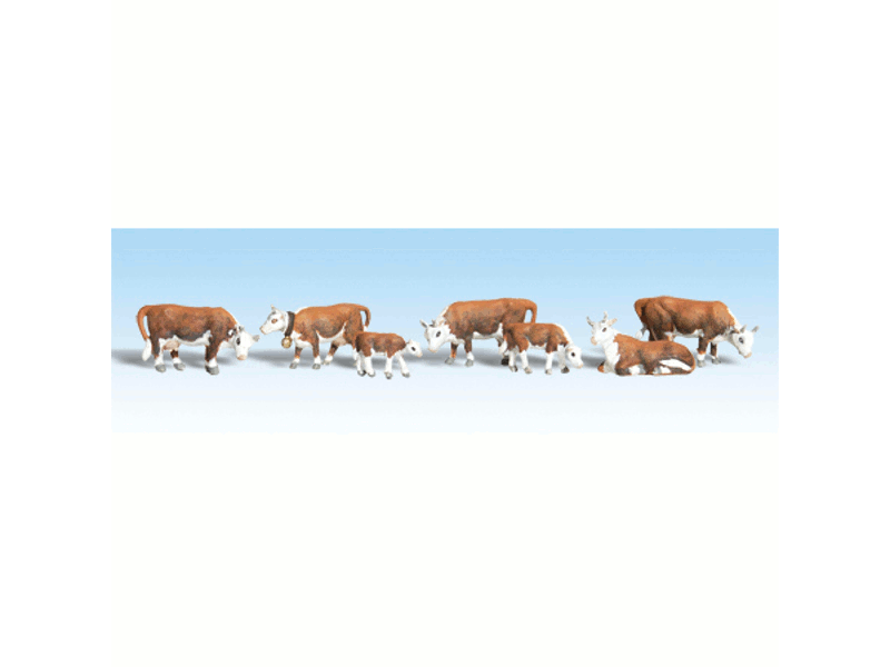 785-1843 HO Hereford Cows - Scenic Accents(R) -- pkg(7)