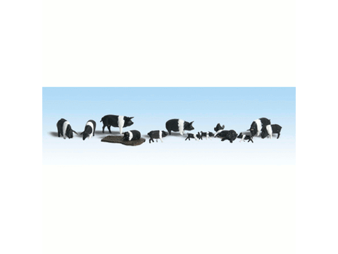 HO Hampshire Pigs - Scenic Accents(R) -- pkg(12)