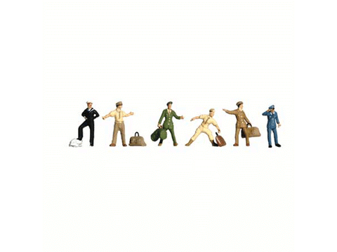 HO Scenic Accents(R) Figures -- Uniformed Travelers pkg(6)