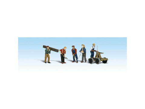 HO Rail Workers w/Handcar - Scenic Accents(R) -- pkg(5)