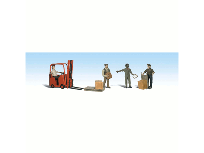 785-1911 HO Workers w/Forklift - Scenic Accents