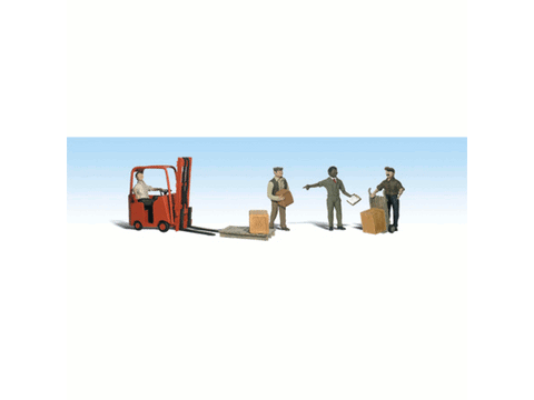 HO Workers w/Forklift - Scenic Accents