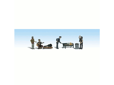 HO Scenic Accents(R) Figures -- Park Bums pkg(5)