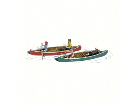 HO Canoers w/2 Canoes - Scenic Accents