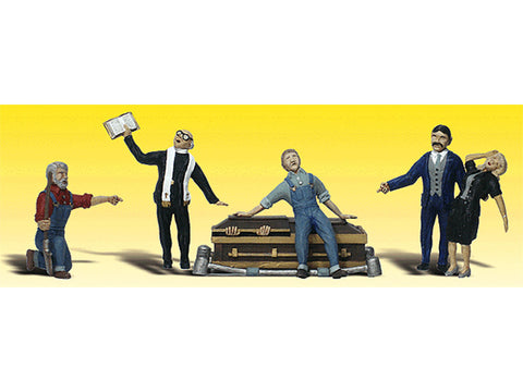 N Scenic Accents(R) Figures -- Graveside Service (5 Figures & Coffin)