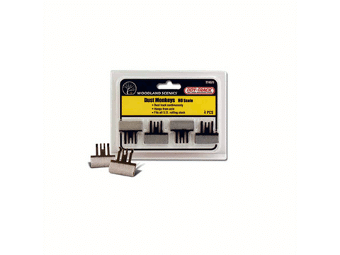 HO Dust Monkeys(TM) Axle-Mounted Track Cleaner Pads - Tidy Track(TM) -- pkg(4)