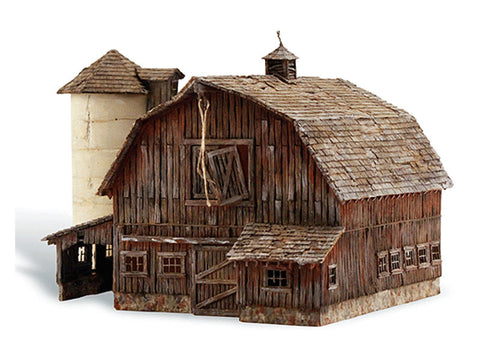 N Old Weathered Barn - Built-&-Ready(R) Landmark Structures(R) -- Assembled - 4-1/4 x 3-3/16" 10.7 x 8.1cm