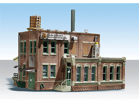 HO Clyde & Dale's Barrel Factory - Built-&-Ready Landmark Structures(R) -- Assembled - 6-5/8 x 5-11/16" 16.8 x 14.4cm