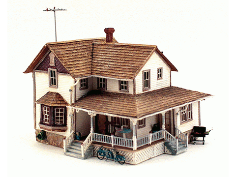 HO Built-Up Corner Porch House