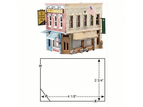 HO Main Street Mercantile - Landmark Structures(R) -- Kit - 4-3/16 x 2-3/4" 10.6 x 7cm