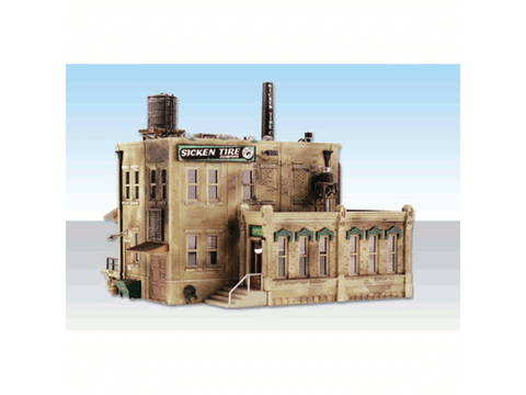 HO Sicken Tire Company - Landmark Structures(R) -- Kit - 6-5/8 x 5-11/16" 16.8 x 14.4cm