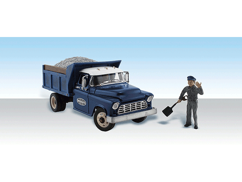 785-5550 HO Rocky's Road Repair - Assembled - AutoScenes(R) -- Dump Truck & Figure