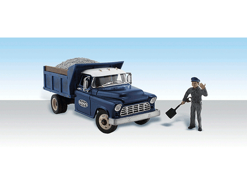 HO Rocky's Road Repair - Assembled - AutoScenes(R) -- Dump Truck & Figure