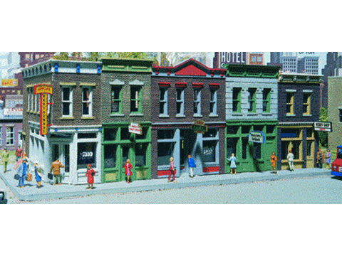 HO Merchant's Row I -- Kit - 11 x 5 x 4" 27.9 x 12.7 x 10.2cm