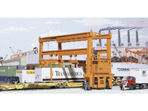 HO Mi-Jack Translift Intermodal Crane -- Kit - 7-3/8 x 3-3/4" 18.7 x 9.5cm