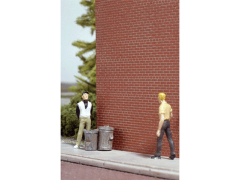 HO Brick Sheet - 4 x 9-3/4" 10.1 x 24.7cm pkg(4) -- Light Red