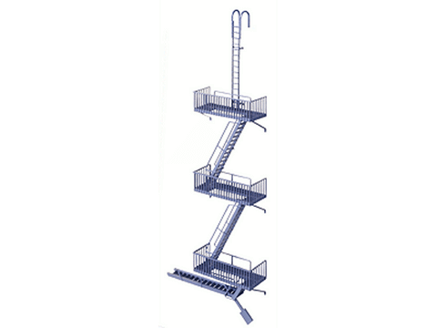 HO Vintage Fire Escape -- Kit
