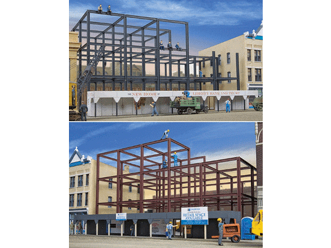 HO Skyscraper Construction Site -- Kit - 8-5/8 x 10-9/16 x 5-3/4" 21.9 x 26.8 x 14.6cm