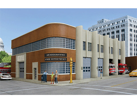 HO Fire Department Headquarters -- Kit - 9-1/8 x 11-13/16 x 5-5/8" 23.5 x 30 x 14.3cm