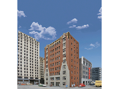 HO City Apartment Building -- Kit - 8-1/8 x 5-3/16 x 12-11/16" 20.6 x 13.2 x 32.2cm