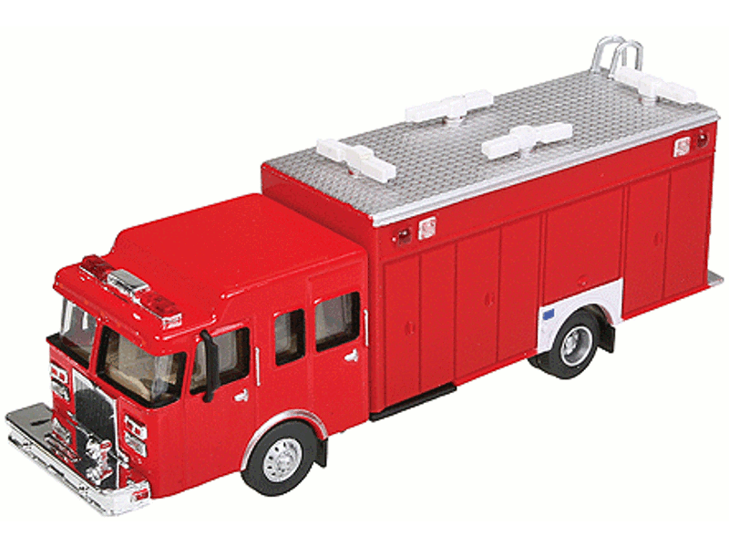 949-13802 HO Hazardous Materials Fire Truck - Assembled -- Red