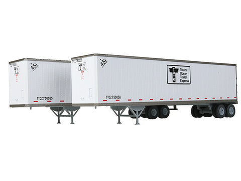 HO 45' Stoughton Trailer 2-Pack - Assembled -- TOTE #750055, 750058 (white, black)