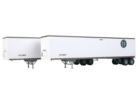 HO 48' Stoughton Trailer 2-Pack - Assembled -- Burlington Northern & Santa Fe