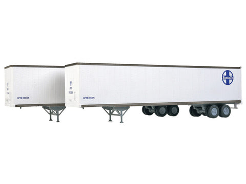 HO 48' Stoughton Trailer 2-Pack - Assembled -- Santa Fe