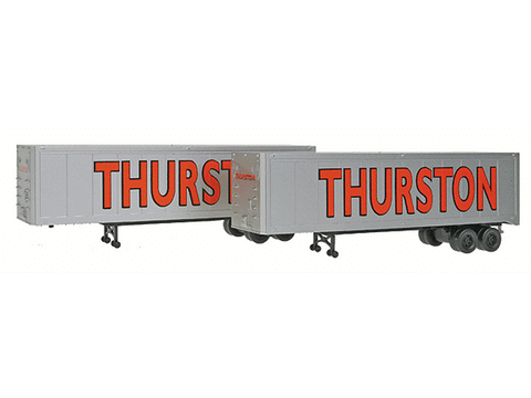 HO 40' Trailer 2-Pack - Assembled -- Thurston (silver, red, Large Lettering)