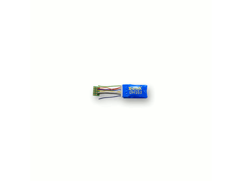 dgtdh163ps HO DCC Decoder, 1.2" Wires 6-Function 8-Pin 1.5A