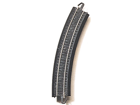 HO Curved Track w/Steel Rail & Black Roadbed - E-Z Track(R) -- 18" Radius pkg(4)