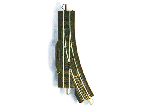 HO Turnout w/Steel Rail Track & Black Roadbed - E-Z Track(R) -- Left Hand Remote