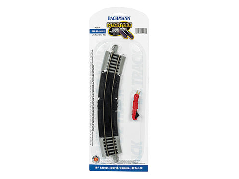 HO Curved Track w/ Nickel Silver Rail & Gray Roadbed - E-Z Track(R) -- 18" Radius Terminal Rerailer