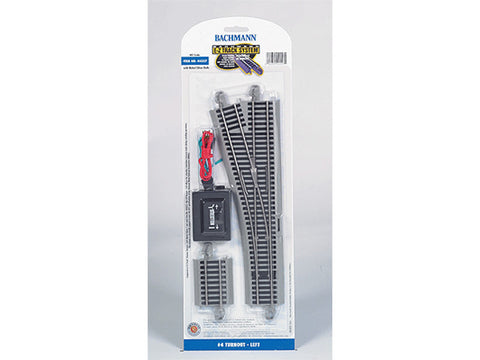 HO E-Z Track(R) w/Nickel Silver Rail & Gray Roadbed -- #4 Turnout Left