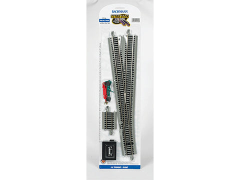 HO Turnout w/Nickel Silver Rail & Gray Roadbed - E-Z Track(R) -- #6 Turnout Right