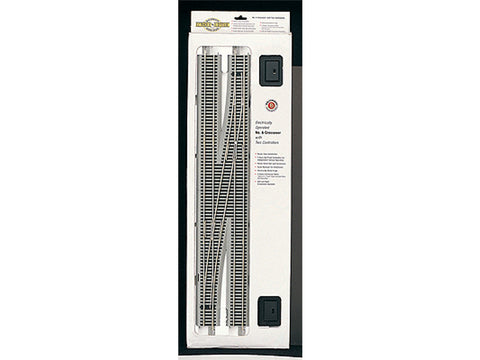 HO E-Z Track(R) w/Nickel Silver Rail & Gray Roadbed -- #6 Left Hand Remote Crossover Turnout