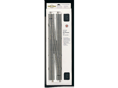 HO E-Z Track(R) w/Nickel Silver Rail & Gray Roadbed -- #6 Right Hand Remote Crossover Turnout