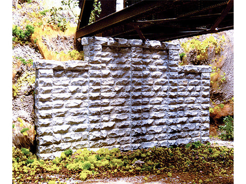 HO Cut Stone Stepped Wall -- 6-1/2 x 3-3/4" 16.5 x 9.5cm