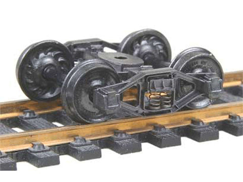 HO Bettendorf T-Section Fully Sprung Metal Trucks -- Code 110 (.110") 33" Ribbed-Back RP-25 Wheels 1 Pair